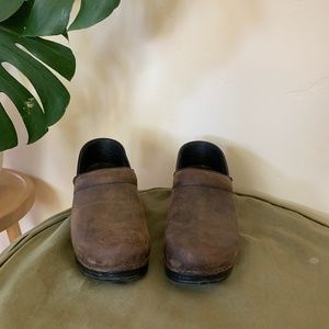 Brown Leather Dansko Clogs